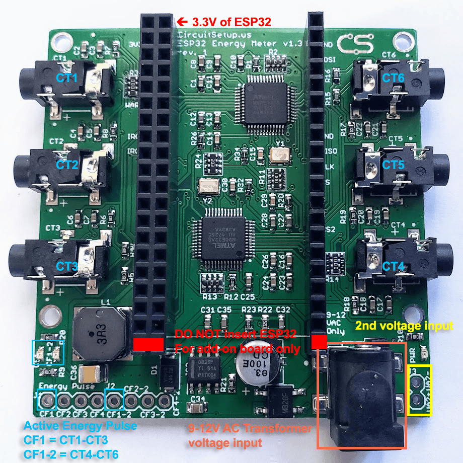 Expandable 6 Channel ESP32 Energy Meter Diagram