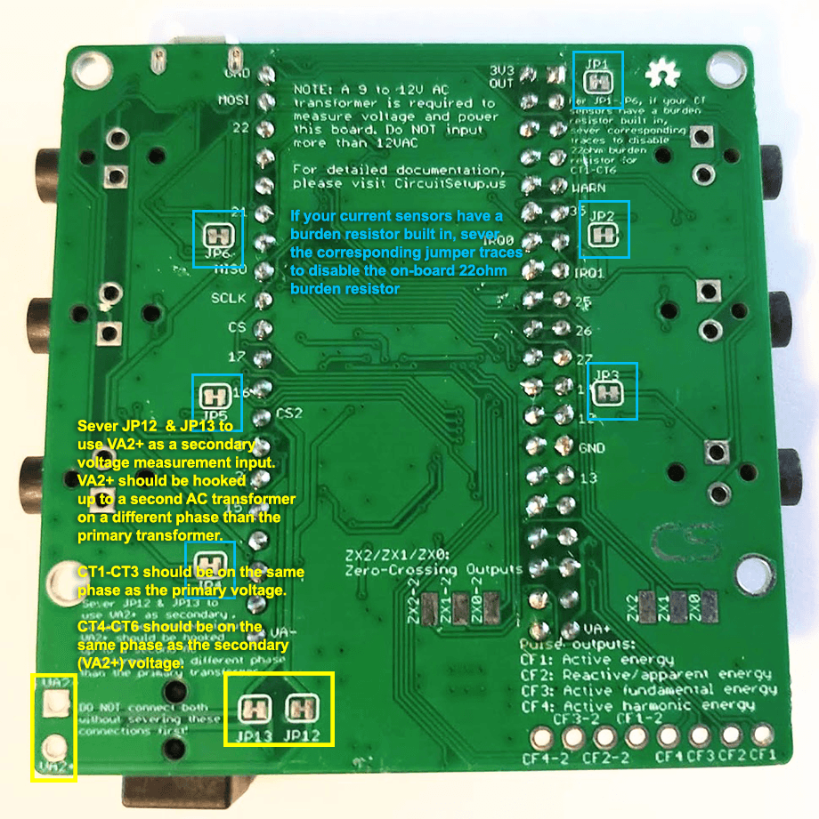 Expandable 6 Channel ESP32 Energy Meter Back Diagram