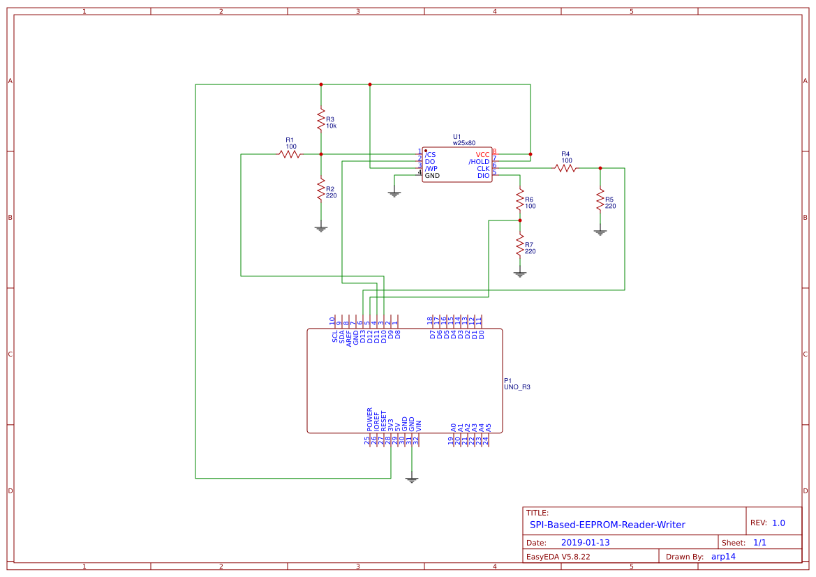 SPI-Based-EEPROM-Reader-Writer Schematic