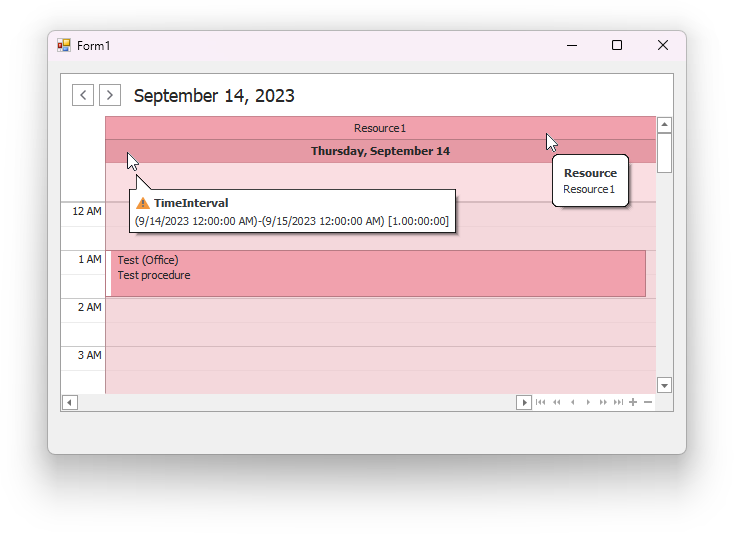 WinForms Scheduler - Display custom tooltips for appointments, resource and day headers