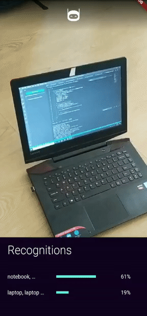 FlutterMobilenet screenshot