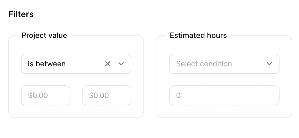 Filament Value Range Filters