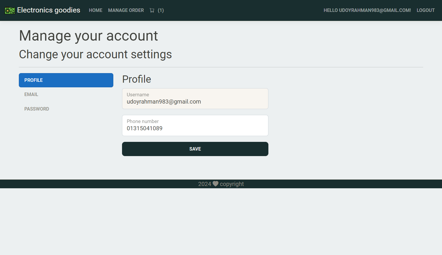 Manage Account