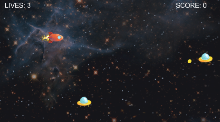 Screenshot of the 2D Space Shooter