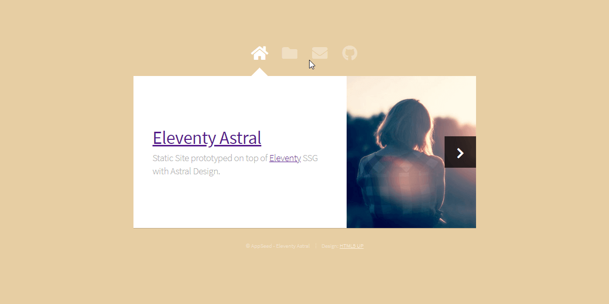 Eleventy Html5UP Astral - Gif animated intro.