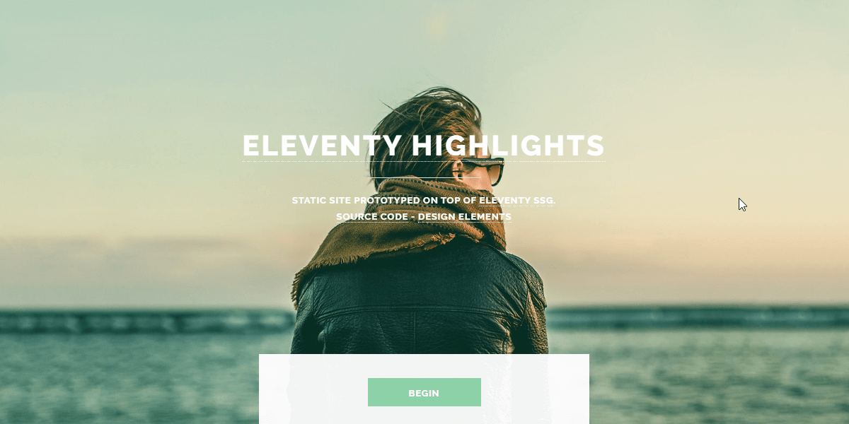 Eleventy Html5UP Highlights - Gif animated intro.