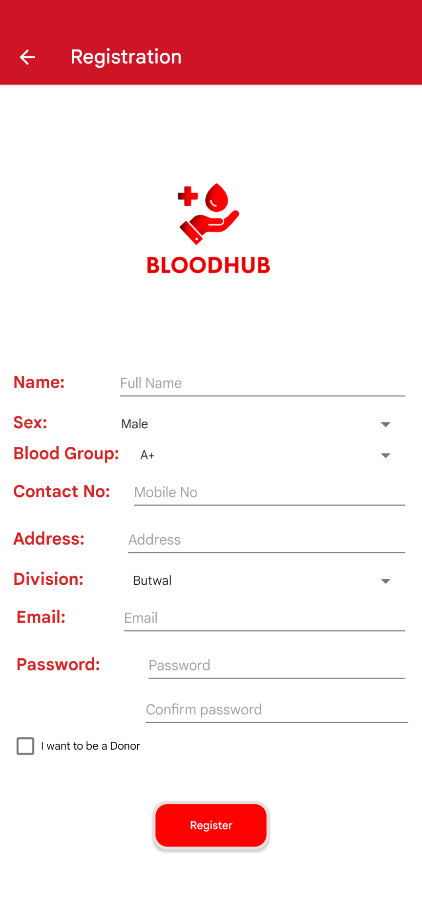 Registration Screen