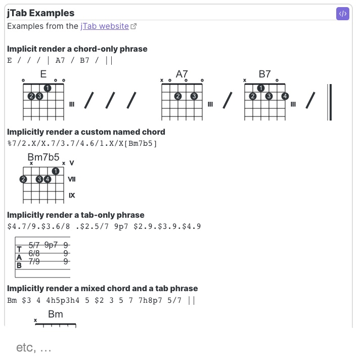 codeblock jtab-examples