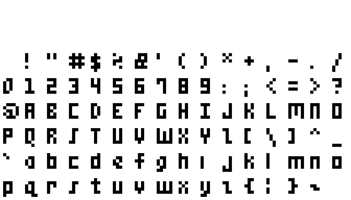 mem font sprite sheet.