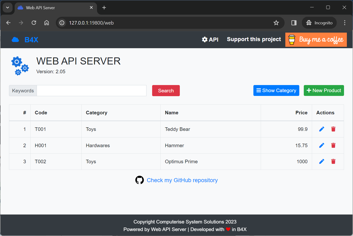 Web API Template