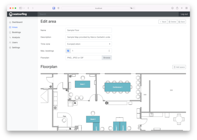 Seatsurfing Web Admin UI