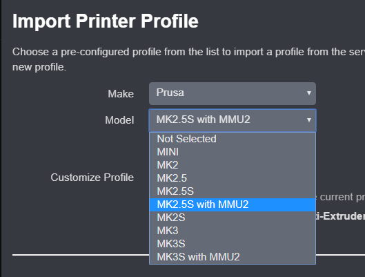 Import Profiles from the Repository
