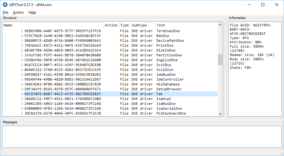 FAT module location in UBU