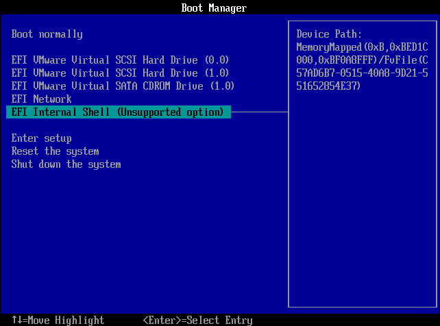 VMWare EFI Shell